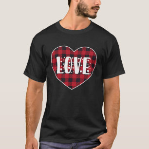 Valentijnsdagen houden van rode hartritmebuffer t-shirt
