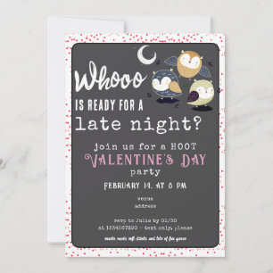 Valentijnsdagfeest Late Night Owl-thema Kaart