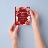 Valentijnsdagfeest Roze & Rode Liefdesharten Flyer (Hand)