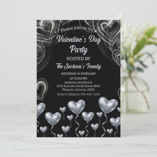 Valentijnsdagfeest van SilverHearts Kaart (Staand voorkant)