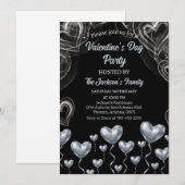 Valentijnsdagfeest van SilverHearts Kaart (Voorkant / Achterkant)