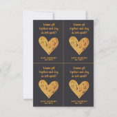 Valentijnsdaggrap Covid Glitter Goud en Zwart Kaart (Voorkant)