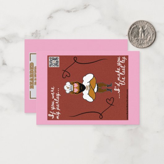 Valentijnsdagkaart #3 notitiekaartje (Voorkant / Achterkant in situ)