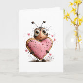 Valentijnsdagkaart met Bij Kaart (Gele Bloem)