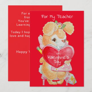 Valentijnsdagkaart voor een goede leraar feestdagenkaart