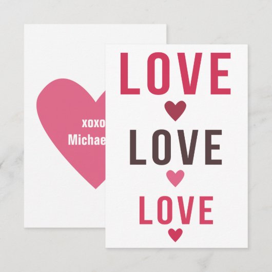 Valentijnsdagkaart voor kinderen kaart (Voorkant / Achterkant)