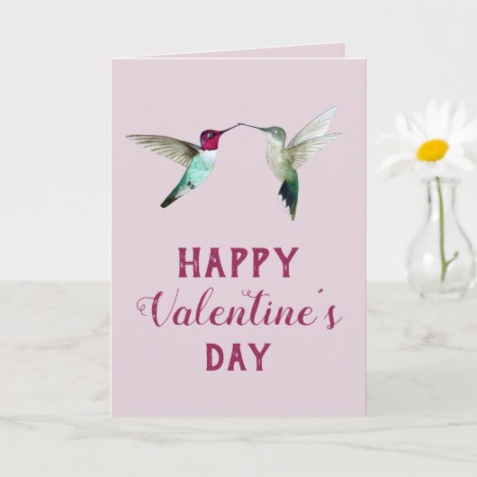 Valentijnsdagkaart voor kolibries kaart (Kleine Plant)