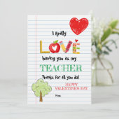 Valentijnsdagkaart voor leraar feestdagenkaart (Staand voorkant)