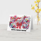 Valentijnsdagkaart, "Wij zijn een perfecte match!" Kaart (Gele Bloem)