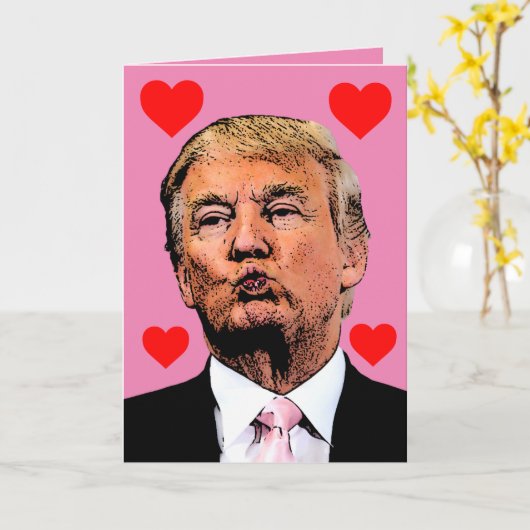 VALENTIJNSDAGKAARTEN VAN DONALD TRUMP KAART (Gele Bloem)