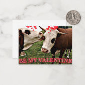 Valentijnsdagkoeien Notitiekaartje (Voorkant / Achterkant in situ)