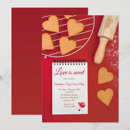 Valentijnsdagkoekjes Kaart (Voorkant / Achterkant)