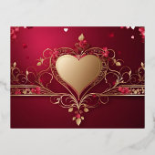 Valentijnsdagontwerp Folie Feestdagen Briefkaart (Voorkant)