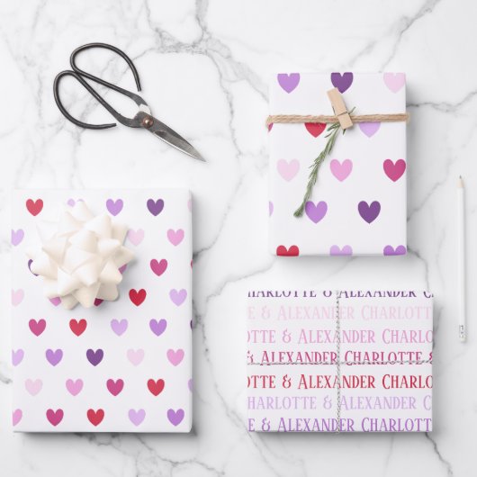 Valentijnsdagsharten Inpakpapier Vel (Voorkant)