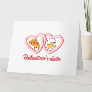 Valentijnsdatum Pizza Bier Kaart