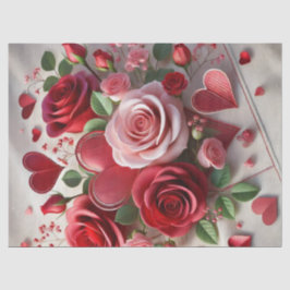 Valentijnsday Rozen en Hartjes Vloeipapier Tissuepapier
