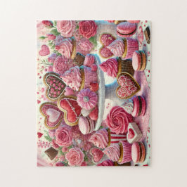 Valentijnsdessert Hartkoekjes & Cupcakes Tafel Legpuzzel