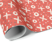 Valentijnse 0x0x kisses rood patroon cadeaupapier (Rol Hoek)
