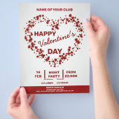 Valentijnse 3D Red Hearts Big Heart Party Flyer (Hand)