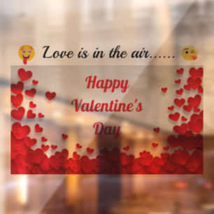 Valentijnse 40" * 28" doorzichtige raambekleding raamsticker