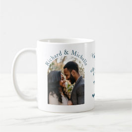 Valentijnse aangepaste fotonamen en liefdescitaat koffiemok