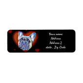 Valentijnse Adresetiketten Franse Bulldog puppy Etiket (Voorkant)