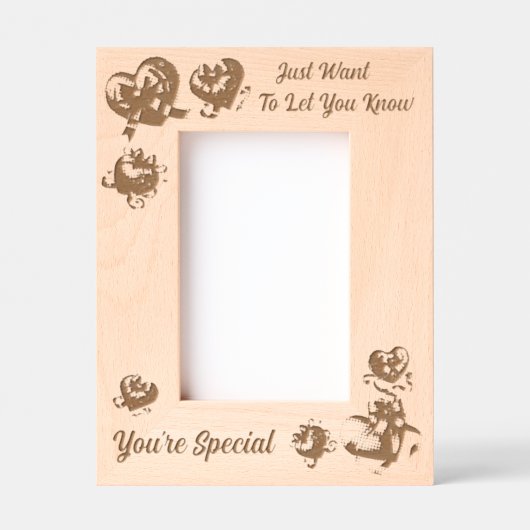 Valentijnse Afbeelding Cadeau Speciale Bericht Hou Gegraveerde Lijstjes (Voorkant)