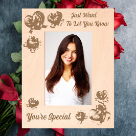 Valentijnse Afbeelding Cadeau Speciale Bericht Hou Gegraveerde Lijstjes