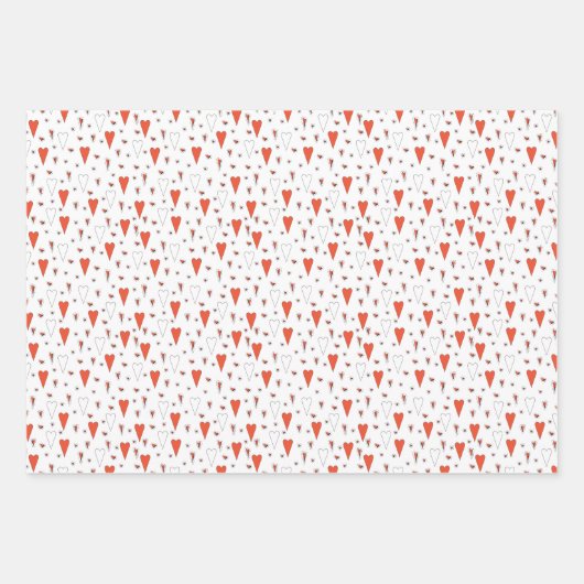 Valentijnse Aloë Planten Succulents Stripes Harten Inpakpapier Vel (Voorkant 3)