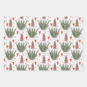 Valentijnse Aloë Planten Succulents Stripes Harten Inpakpapier Vel (Voorkant)