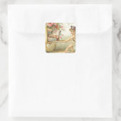  Valentijnse  Angel Vierkante Sticker (Tas)