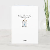 Valentijnse Artic King Penguin Feestdagen Kaart (Achterkant)