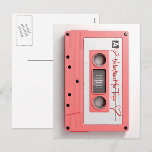  Valentijnse audio-cassette Feestdagenkaart (Voorkant / Achterkant)