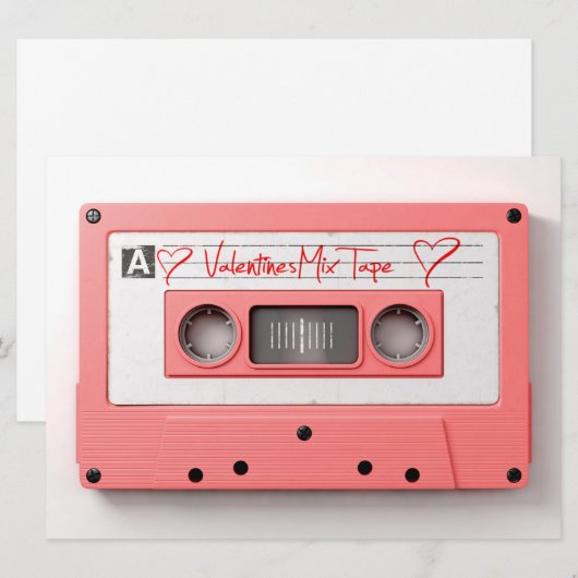  Valentijnse audio-cassette Feestdagenkaart (Voorkant / Achterkant)
