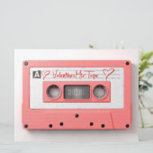 Valentijnse audio-cassette Feestdagenkaart (Staand voorkant)