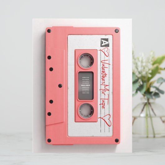  Valentijnse audio-cassette Feestdagenkaart (Staand voorkant)