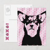 Valentijnse - Australian Kelpie Silhouette - Yasha Feestdagenkaart (Voorkant / Achterkant)