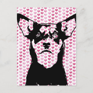 Valentijnse - Australian Kelpie Silhouette - Yasha Feestdagenkaart