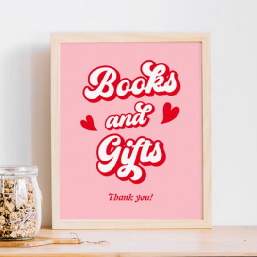 Valentijnse Baby shower boeken en geschenken Poster
