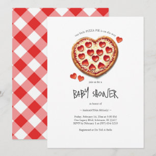 Valentijnse Baby shower Pizza Party Kaart
