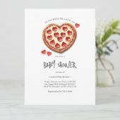 Valentijnse Baby shower Pizza Party Kaart (Staand voorkant)