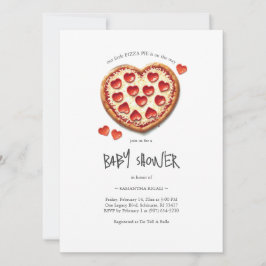 Valentijnse Baby shower Pizza Party Kaart