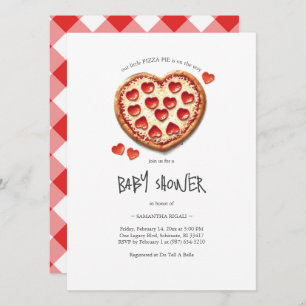 Valentijnse Baby shower Pizza Party Kaart