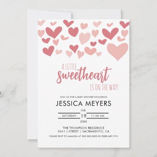 Valentijnse Baby shower uitnodiging (Voorkant)