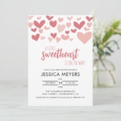 Valentijnse Baby shower uitnodiging (Staand voorkant)