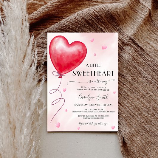 Valentijnse Baby shower uitnodiging