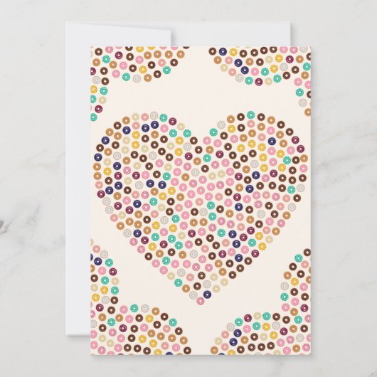 Valentijnse baby shower uitnodiging donut hart (Achterkant)