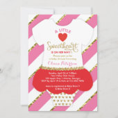 Valentijnse Baby shower uitnodiging, faux glitter Kaart (Voorkant)