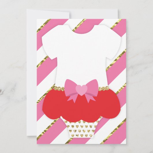 Valentijnse Baby shower uitnodiging, faux glitter Kaart (Achterkant)