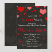 Valentijnse Baby shower Uitnodiging, lieverd Kaart (Voorkant / Achterkant)